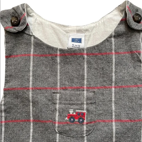 JANIE & JACK | Train Overalls + Matching Socks - Picture 3 of 6